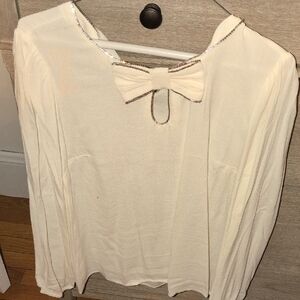 Elegant Cream Bow Blouse